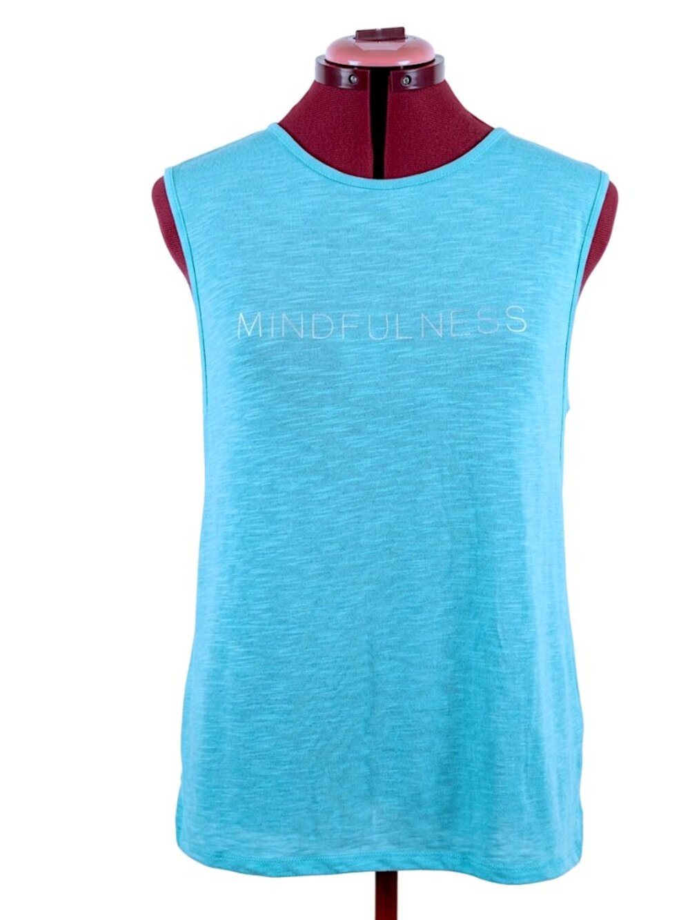 WORKOUT  "Mindfulness" Graphic Activewear TEAL Tank Top – Size US 12 / UK 16